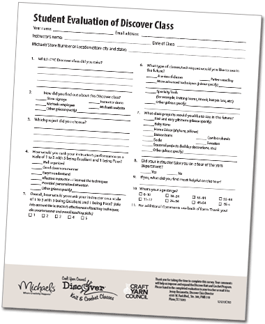 student evaluation form